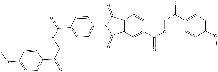 2-(4-methoxyphenyl)-2-oxoethyl 2-(4-{[2-(4-methoxyphenyl)-2-oxoethoxy]carbonyl}phenyl)-1,3-dioxo-5-isoindolinecarboxylate 化学構造式