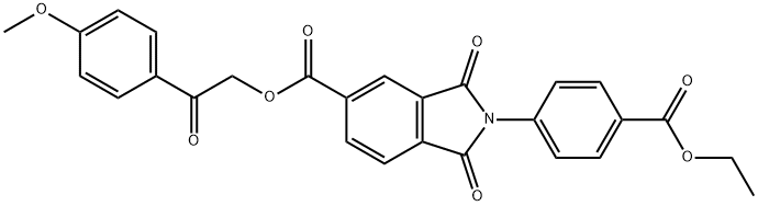 2-(4-methoxyphenyl)-2-oxoethyl 2-[4-(ethoxycarbonyl)phenyl]-1,3-dioxo-5-isoindolinecarboxylate Struktur