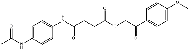2-(4-methoxyphenyl)-2-oxoethyl 4-[4-(acetylamino)anilino]-4-oxobutanoate 结构式