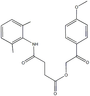 2-(4-methoxyphenyl)-2-oxoethyl 4-(2,6-dimethylanilino)-4-oxobutanoate 化学構造式