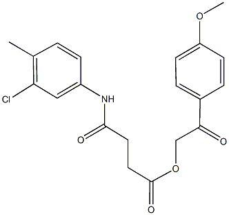 2-(4-methoxyphenyl)-2-oxoethyl 4-(3-chloro-4-methylanilino)-4-oxobutanoate 结构式