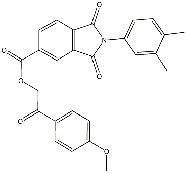 2-(4-methoxyphenyl)-2-oxoethyl 2-(3,4-dimethylphenyl)-1,3-dioxo-5-isoindolinecarboxylate 化学構造式