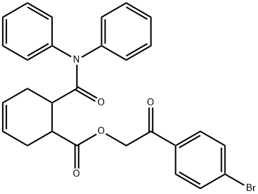 2-(4-bromophenyl)-2-oxoethyl 6-[(diphenylamino)carbonyl]-3-cyclohexene-1-carboxylate Structure