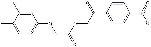 2-{4-nitrophenyl}-2-oxoethyl (3,4-dimethylphenoxy)acetate 化学構造式