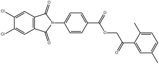 2-(2,5-dimethylphenyl)-2-oxoethyl 4-(5,6-dichloro-1,3-dioxo-1,3-dihydro-2H-isoindol-2-yl)benzoate Structure