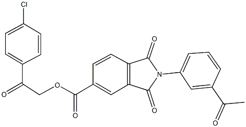 2-(4-chlorophenyl)-2-oxoethyl 2-(3-acetylphenyl)-1,3-dioxo-5-isoindolinecarboxylate|