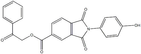 2-oxo-2-phenylethyl 2-(4-hydroxyphenyl)-1,3-dioxo-5-isoindolinecarboxylate Structure