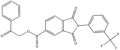 2-oxo-2-phenylethyl 1,3-dioxo-2-[3-(trifluoromethyl)phenyl]-5-isoindolinecarboxylate Structure