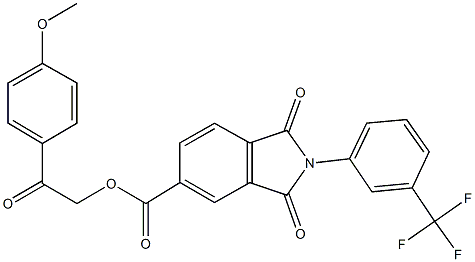 2-(4-methoxyphenyl)-2-oxoethyl 1,3-dioxo-2-[3-(trifluoromethyl)phenyl]-5-isoindolinecarboxylate 结构式