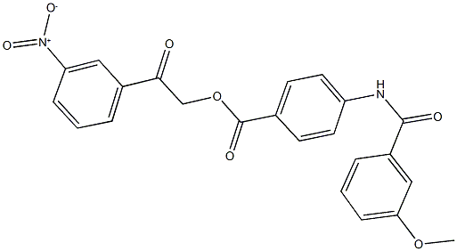 2-{3-nitrophenyl}-2-oxoethyl 4-[(3-methoxybenzoyl)amino]benzoate Structure