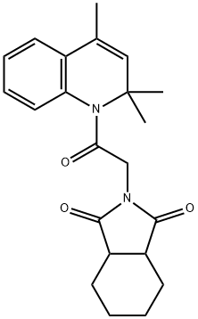 2-[2-oxo-2-(2,2,4-trimethyl-1(2H)-quinolinyl)ethyl]hexahydro-1H-isoindole-1,3(2H)-dione Struktur