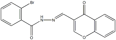 2-bromo-N'-[(4-oxo-4H-chromen-3-yl)methylene]benzohydrazide 化学構造式