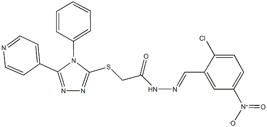 N'-{2-chloro-5-nitrobenzylidene}-2-{[4-phenyl-5-(4-pyridinyl)-4H-1,2,4-triazol-3-yl]sulfanyl}acetohydrazide Structure