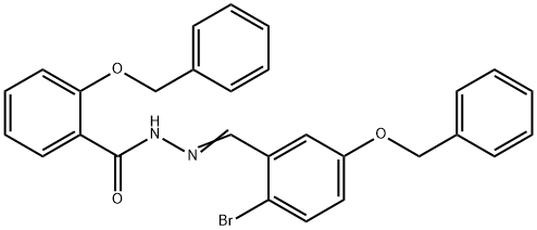 2-(benzyloxy)-N'-[5-(benzyloxy)-2-bromobenzylidene]benzohydrazide 化学構造式