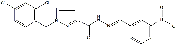 1-(2,4-dichlorobenzyl)-N'-{3-nitrobenzylidene}-1H-pyrazole-3-carbohydrazide Struktur