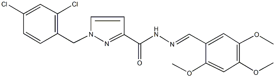 1-(2,4-dichlorobenzyl)-N'-(2,4,5-trimethoxybenzylidene)-1H-pyrazole-3-carbohydrazide Struktur