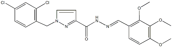 1-(2,4-dichlorobenzyl)-N'-(2,3,4-trimethoxybenzylidene)-1H-pyrazole-3-carbohydrazide 化学構造式