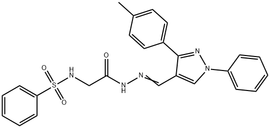 N-[2-(2-{[3-(4-methylphenyl)-1-phenyl-1H-pyrazol-4-yl]methylene}hydrazino)-2-oxoethyl]benzenesulfonamide,351511-26-7,结构式