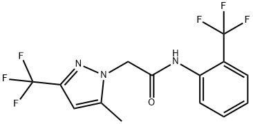 2-[5-methyl-3-(trifluoromethyl)-1H-pyrazol-1-yl]-N-[2-(trifluoromethyl)phenyl]acetamide 化学構造式