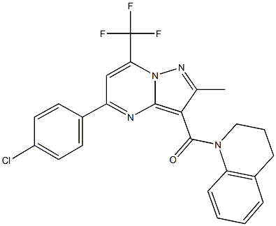 1-{[5-(4-chlorophenyl)-2-methyl-7-(trifluoromethyl)pyrazolo[1,5-a]pyrimidin-3-yl]carbonyl}-1,2,3,4-tetrahydroquinoline,351521-00-1,结构式