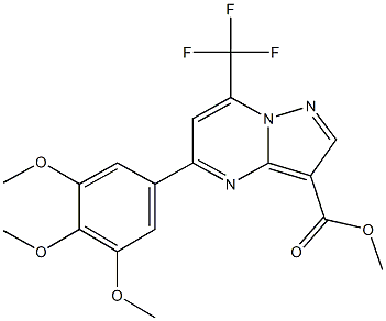methyl 7-(trifluoromethyl)-5-(3,4,5-trimethoxyphenyl)pyrazolo[1,5-a]pyrimidine-3-carboxylate Struktur