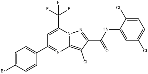 5-(4-bromophenyl)-3-chloro-N-(2,5-dichlorophenyl)-7-(trifluoromethyl)pyrazolo[1,5-a]pyrimidine-2-carboxamide Structure