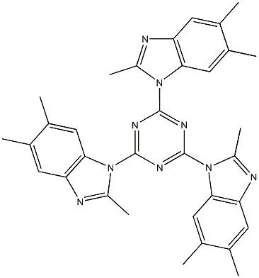 1-[4,6-bis(2,5,6-trimethyl-1H-benzimidazol-1-yl)-1,3,5-triazin-2-yl]-2,5,6-trimethyl-1H-benzimidazole,351863-12-2,结构式