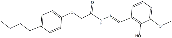 2-(4-butylphenoxy)-N'-(2-hydroxy-3-methoxybenzylidene)acetohydrazide 结构式