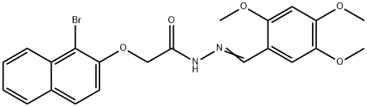 2-[(1-bromo-2-naphthyl)oxy]-N'-(2,4,5-trimethoxybenzylidene)acetohydrazide 结构式