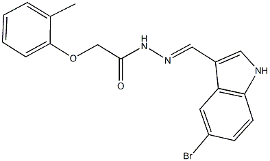 N'-[(5-bromo-1H-indol-3-yl)methylene]-2-(2-methylphenoxy)acetohydrazide Struktur