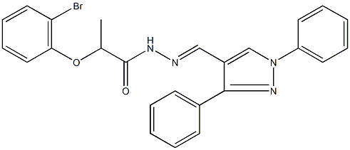 2-(2-bromophenoxy)-N'-[(1,3-diphenyl-1H-pyrazol-4-yl)methylene]propanohydrazide Struktur