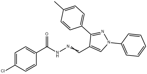 4-chloro-N'-{[3-(4-methylphenyl)-1-phenyl-1H-pyrazol-4-yl]methylene}benzohydrazide,351888-82-9,结构式