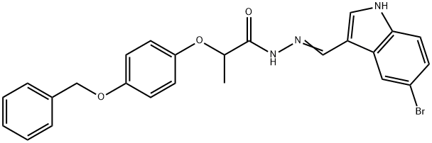 2-[4-(benzyloxy)phenoxy]-N'-[(5-bromo-1H-indol-3-yl)methylene]propanohydrazide Structure