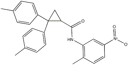 N-{5-nitro-2-methylphenyl}-2,2-bis(4-methylphenyl)cyclopropanecarboxamide Struktur