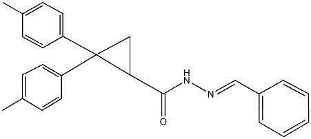 N'-benzylidene-2,2-bis(4-methylphenyl)cyclopropanecarbohydrazide 化学構造式