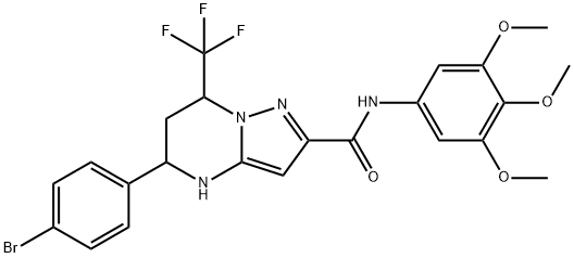 351895-02-8 5-(4-bromophenyl)-7-(trifluoromethyl)-N-(3,4,5-trimethoxyphenyl)-4,5,6,7-tetrahydropyrazolo[1,5-a]pyrimidine-2-carboxamide