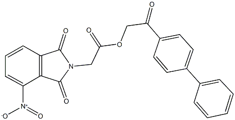 2-[1,1'-biphenyl]-4-yl-2-oxoethyl {4-nitro-1,3-dioxo-1,3-dihydro-2H-isoindol-2-yl}acetate Struktur