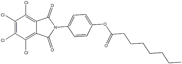 4-(4,5,6,7-tetrachloro-1,3-dioxo-1,3-dihydro-2H-isoindol-2-yl)phenyl octanoate 化学構造式