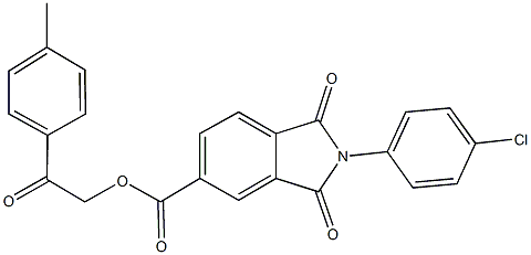 2-(4-methylphenyl)-2-oxoethyl 2-(4-chlorophenyl)-1,3-dioxo-5-isoindolinecarboxylate 化学構造式