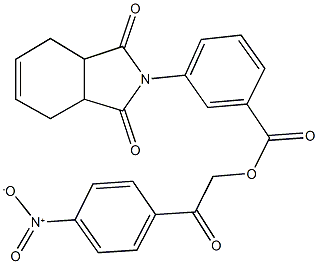 2-{4-nitrophenyl}-2-oxoethyl 3-(1,3-dioxo-1,3,3a,4,7,7a-hexahydro-2H-isoindol-2-yl)benzoate Structure