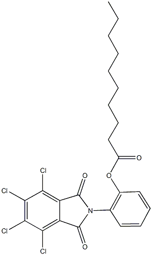 2-(4,5,6,7-tetrachloro-1,3-dioxo-1,3-dihydro-2H-isoindol-2-yl)phenyl decanoate 化学構造式