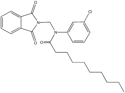 N-(3-chlorophenyl)-N-[(1,3-dioxo-1,3-dihydro-2H-isoindol-2-yl)methyl]decanamide 化学構造式