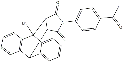 17-(4-acetylphenyl)-1-bromo-17-azapentacyclo[6.6.5.0~2,7~.0~9,14~.0~15,19~]nonadeca-2,4,6,9,11,13-hexaene-16,18-dione Struktur