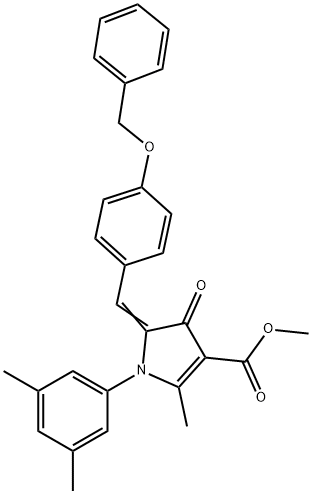 methyl 5-[4-(benzyloxy)benzylidene]-1-(3,5-dimethylphenyl)-2-methyl-4-oxo-4,5-dihydro-1H-pyrrole-3-carboxylate 结构式