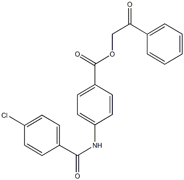 2-oxo-2-phenylethyl 4-[(4-chlorobenzoyl)amino]benzoate Struktur