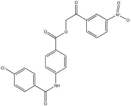 2-{3-nitrophenyl}-2-oxoethyl 4-[(4-chlorobenzoyl)amino]benzoate Structure