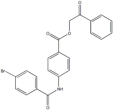 2-oxo-2-phenylethyl 4-[(4-bromobenzoyl)amino]benzoate 化学構造式