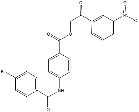 2-{3-nitrophenyl}-2-oxoethyl 4-[(4-bromobenzoyl)amino]benzoate Structure