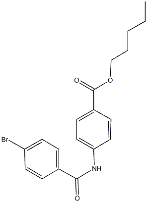 pentyl 4-[(4-bromobenzoyl)amino]benzoate 化学構造式