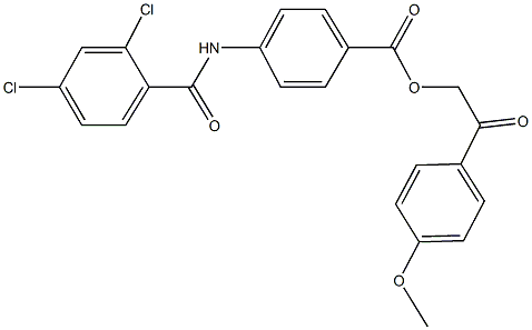 2-(4-methoxyphenyl)-2-oxoethyl 4-[(2,4-dichlorobenzoyl)amino]benzoate Struktur